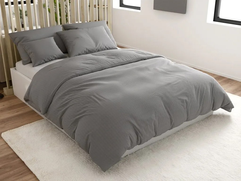 Krepové obliečky DENYX BLEND sivé, zips Rozmer obliečky: 2 ks 70 x 90 cm | 200 x 220 cm