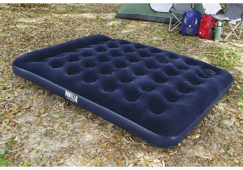 Bestway Semišový nafukovací matrac s nožnou pumpou, 203 x 152 x 28 cm