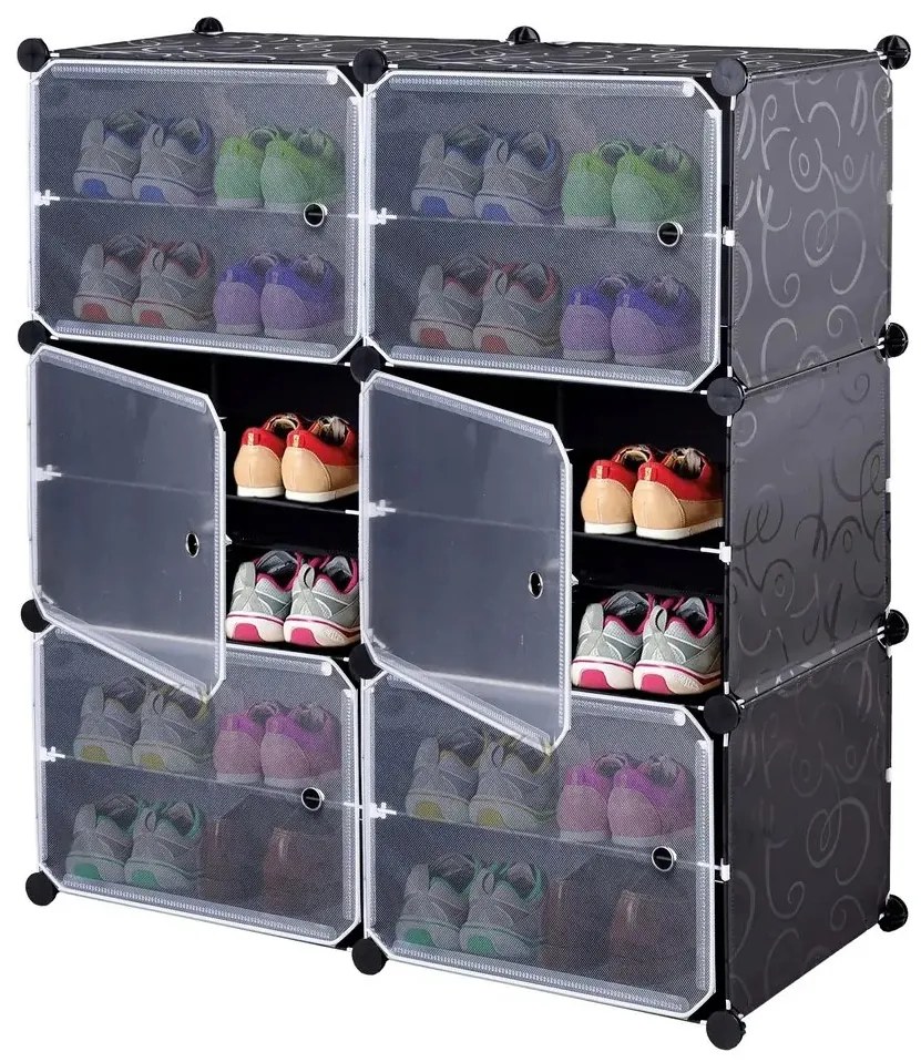 Hogler 3410 Variabilný policový systém 12 políc 84 x 32 x 95 cm, čierna farba