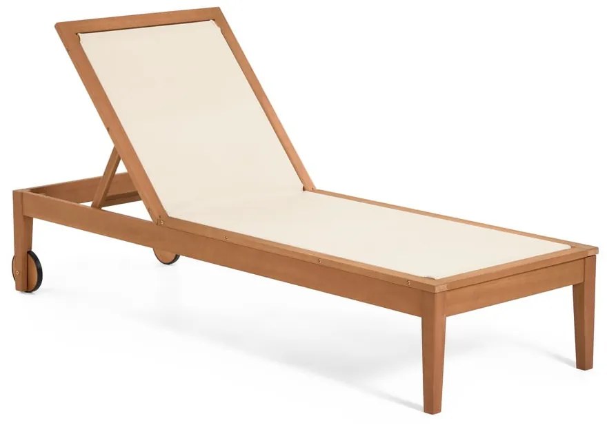 Béžové záhradné ležadlo z eukalyptového dreva Kave Home Caterin