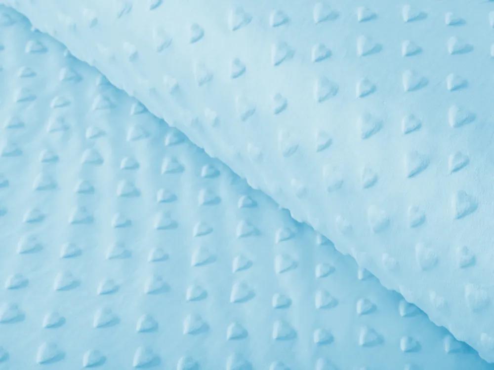 Biante Detská obliečka na vankúš Minky 3D srdiečka MKS-001 Ľadová modrá 60 x 60 cm