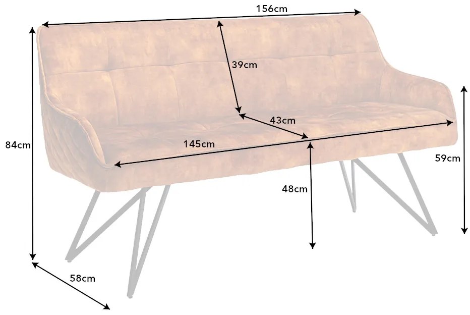 Euphoria lavica 160cm horčicovo žltý zamat