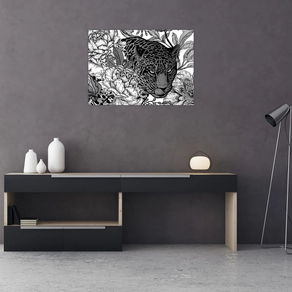 Sklenený obraz - Exotická záhrada (70x50 cm)