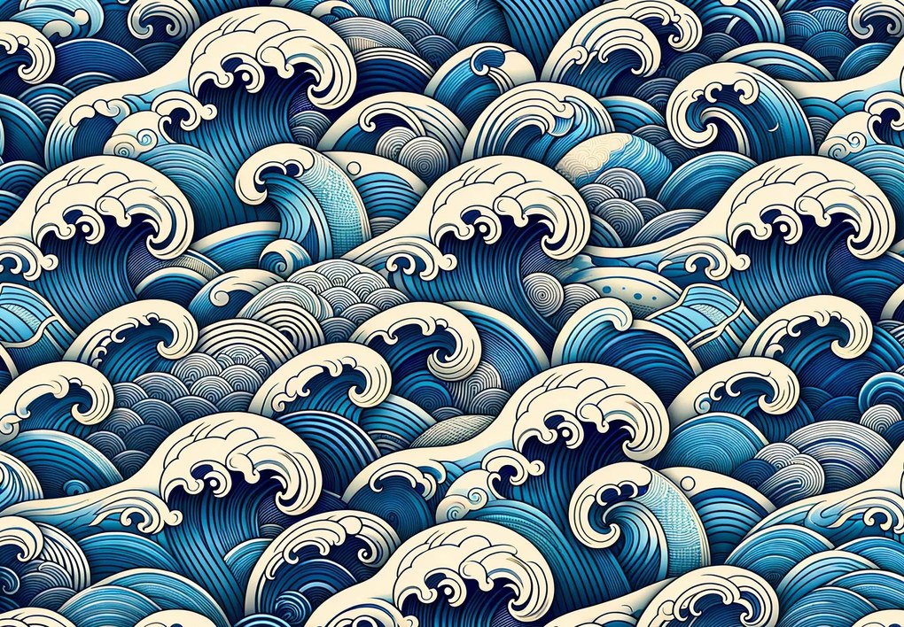 Fototapeta - Modré vlnky (147x102 cm)