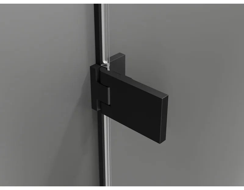 Mexen Lunar-F, pravé skladacie sprchové dvere 130 cm, 8mm číre sklo, čierny matný profil, 836S-130-050-70-00-P