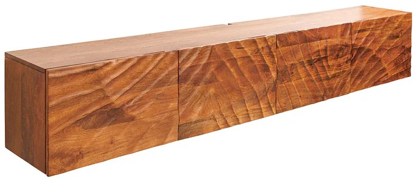Závesný TV stolík Scorpion 200 cm z mangového dreva