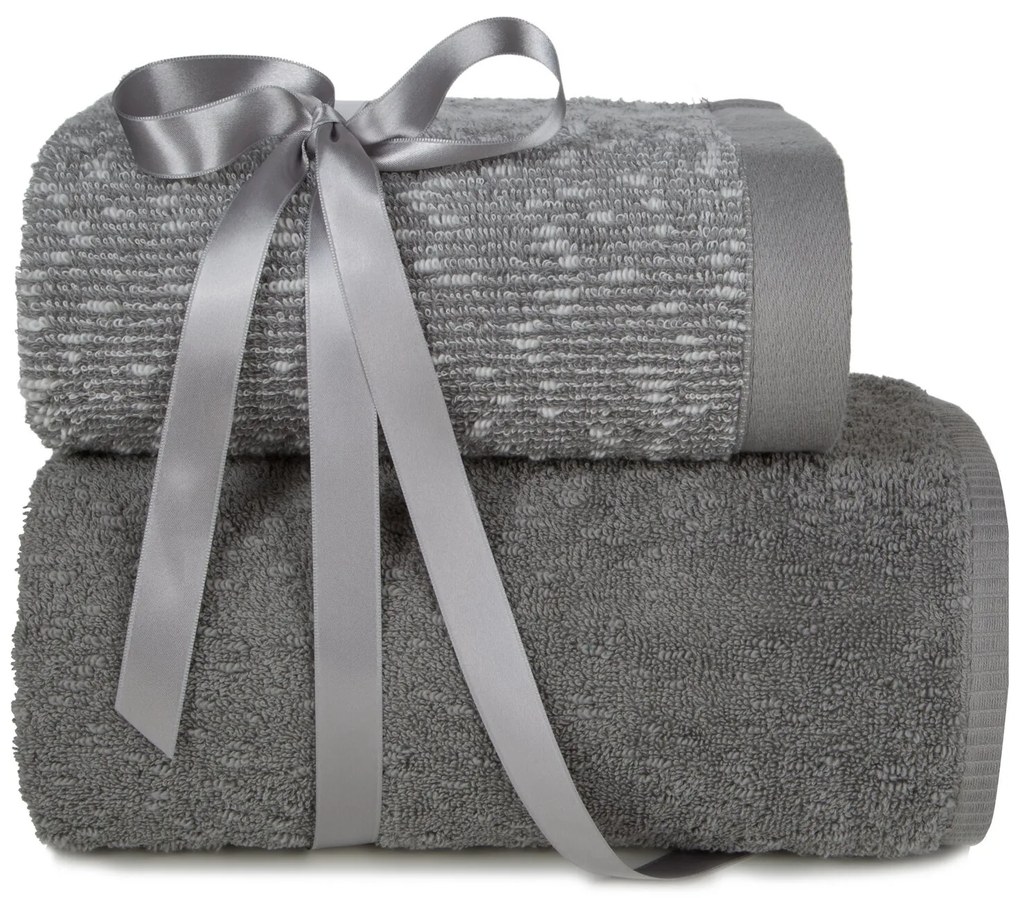 FROTÉ UTERÁK TAMINA SADA 50X90 CM, 70X140 CM SIVÁ