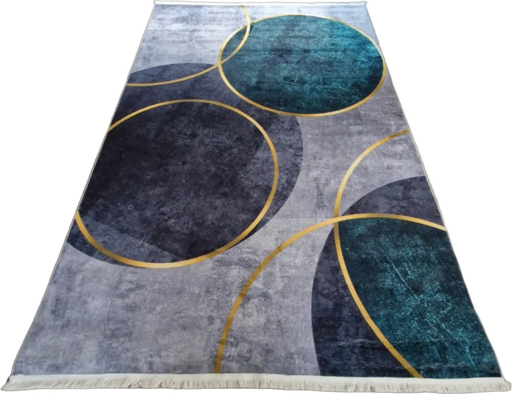 HU Sivo hnedý navy moderný koberec VELVET M388 Rozmer: 200x300 cm