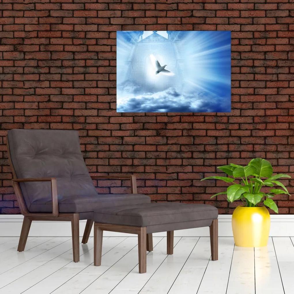 Sklenený obraz - Božia holubica (70x50 cm)