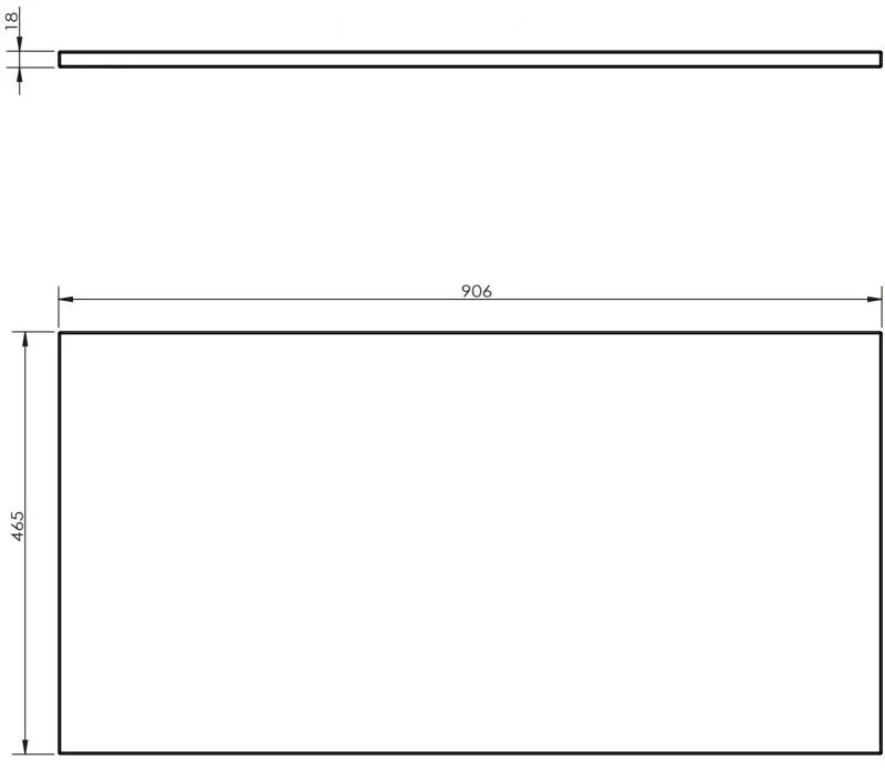 Mexen Uni, pracovná doska 90 cm, orech, 91AXX-0904-464-18-86