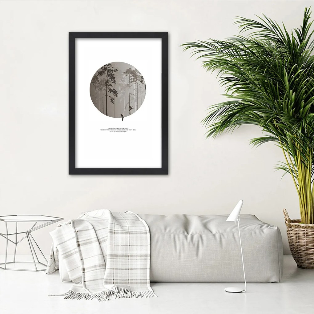 Gario Plagát Vtáky v lese Farba rámu: Bez rámu, Rozmery: 30 x 45 cm