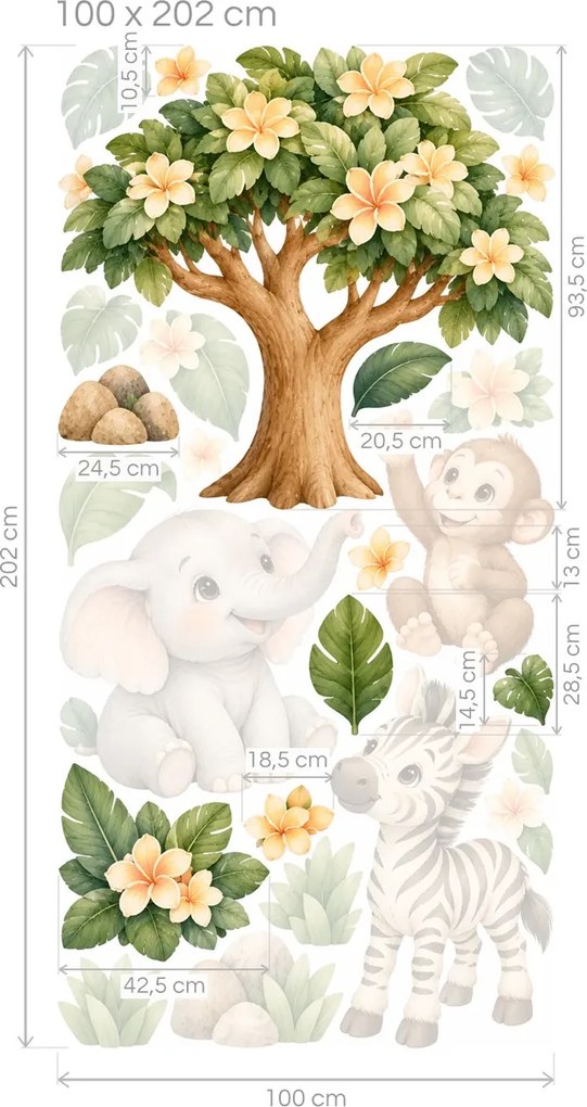 Safari pod kvetoucím stromem arch 100 x 202 cm