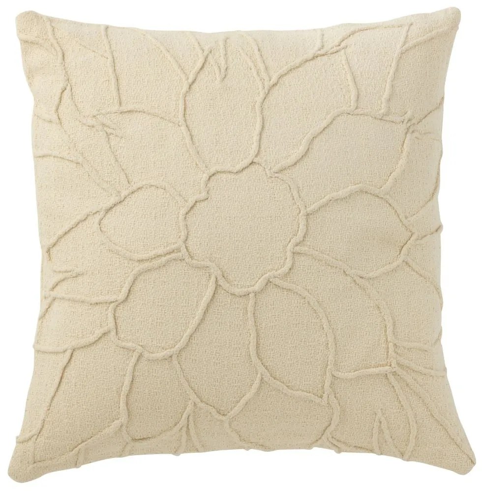 Béžový vankúš so strapcami a výplňou Rhombus - 50*50cm