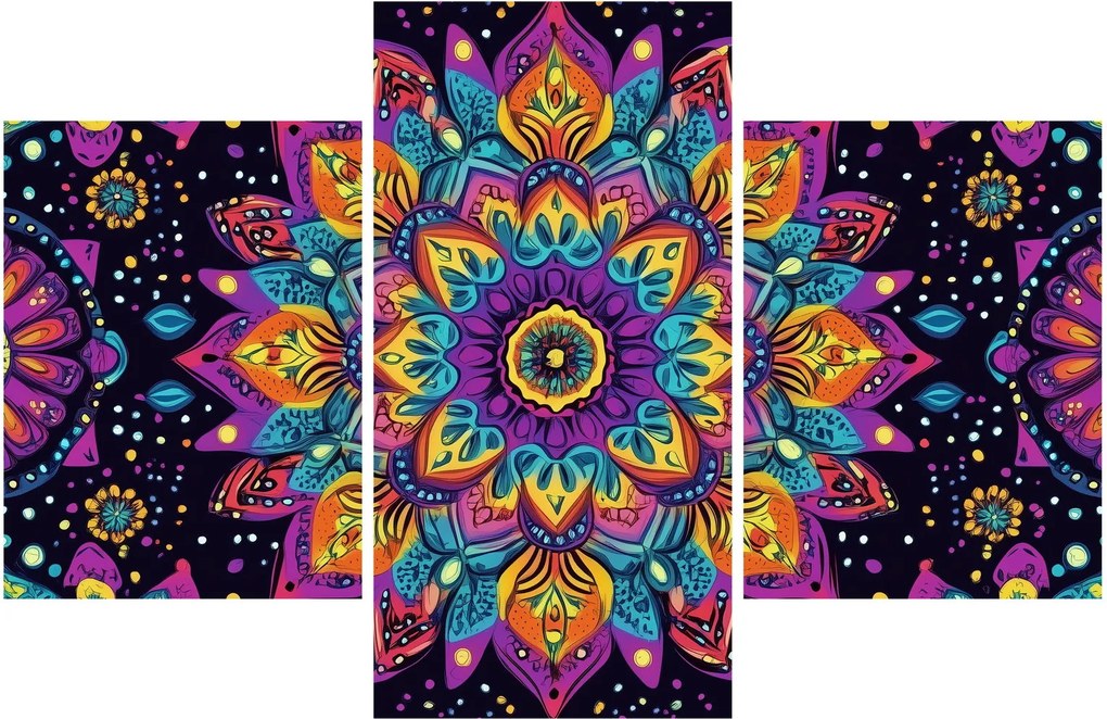 Obraz - Kaleidoskopická mandala (90x60 cm)