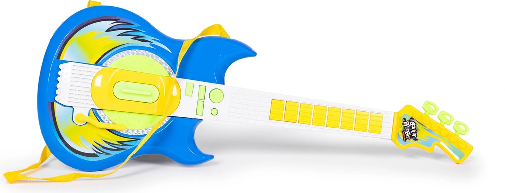 MULTISTORE Detská elektrická gitara – súprava s mikrofónom a statívom, MP3 pripojenie, modrá, 3+