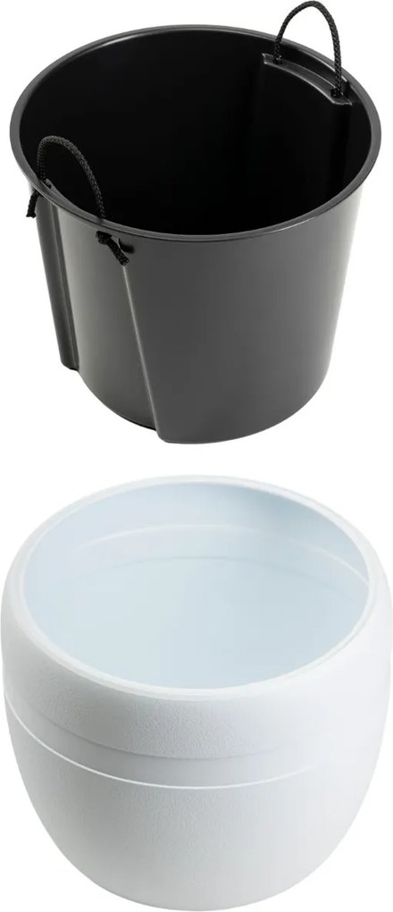 PLASTOVÝ KVETINÁČ LUNA CLASSIC 40X32 CM BIELA