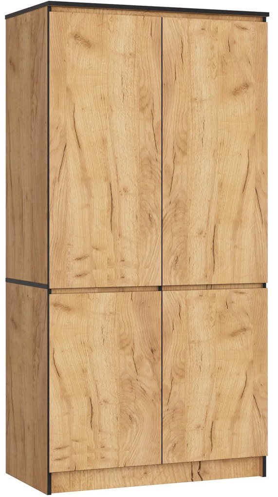 Šatníková skriňa CLP S90/4D dub remeselný