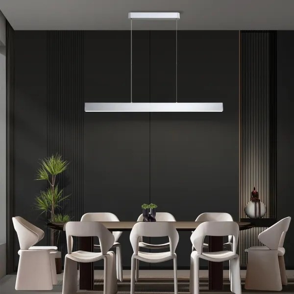 Brilagi-LED Stmievateľný luster SLEEKLINE SMART LED/40W/230V Wi‑Fi Tuya, strieborný s diaľkovým ovládaním