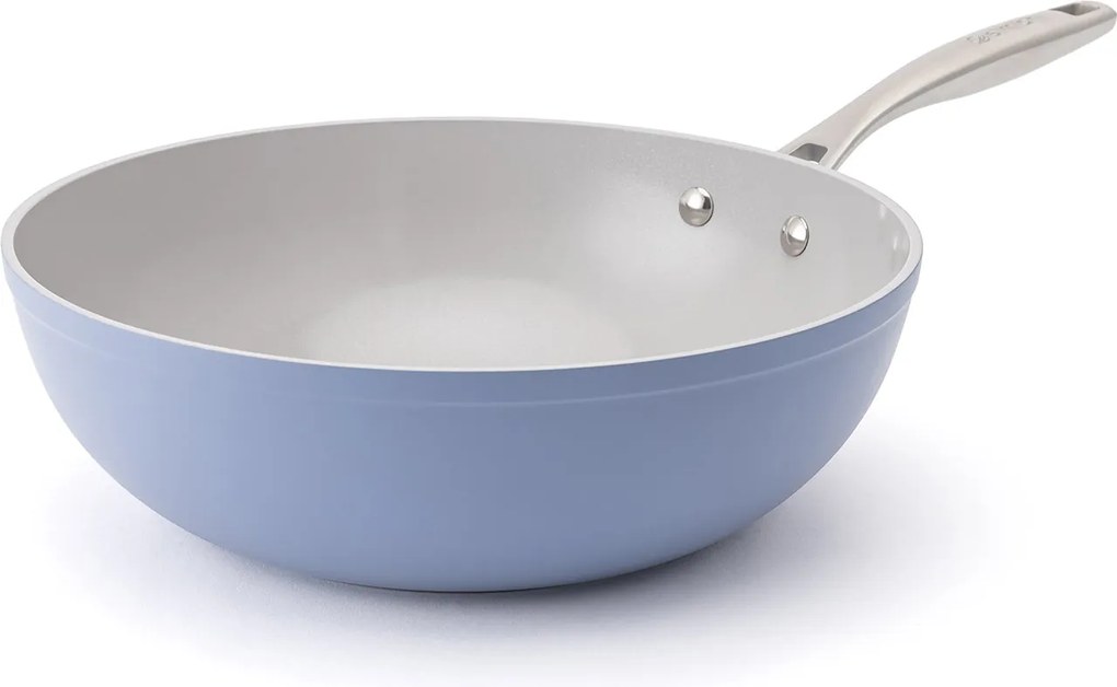 Elmich Nepriľnavá keramická panvica wok Zen Ø 28 cm – modrá