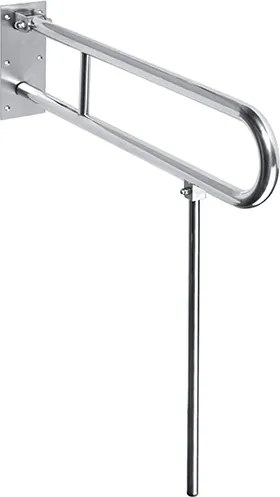 Bemeta Design HELP: Madlo, 813 mm, v tvare U, sklopné, s opornou nohou, bez krytky, nerez, lesk - 301102081N
