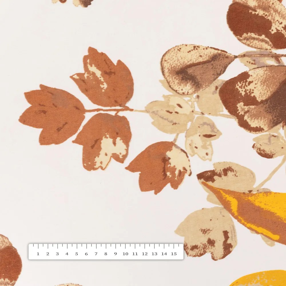 Biante Bavlnený oválny obrus Sandra SA-530 Hnedý eukalyptus na bielom 60x100 cm