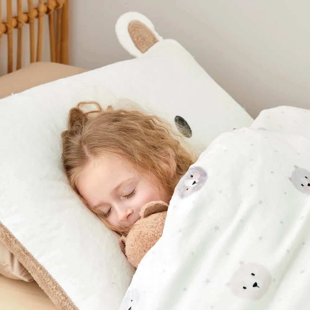 Hnedé/krémové detské obliečky na dvojlôžko z mikroplyšu 200x200 cm Cosy Bear – Catherine Lansfield