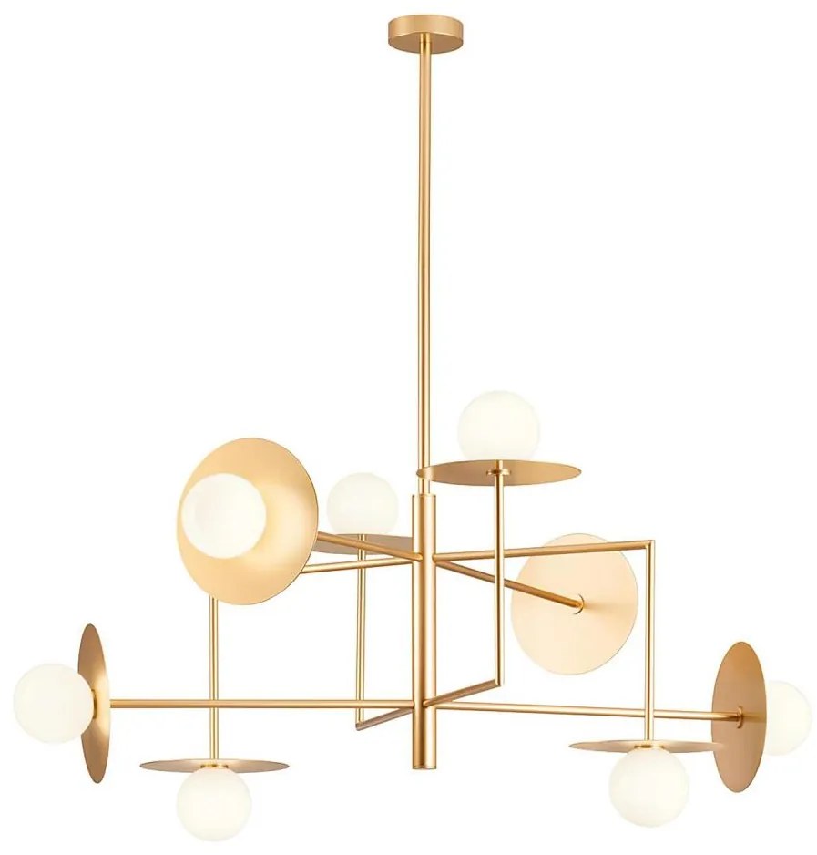 Redo 01-2735 - Luster na tyči PLATO 8xG9/10W/230V zlatý