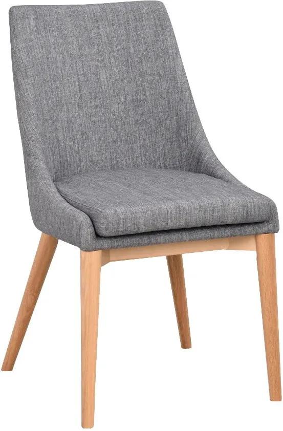 Sivá polstrovaná jedálenská stolička s hnedými nohami Rowico Bea