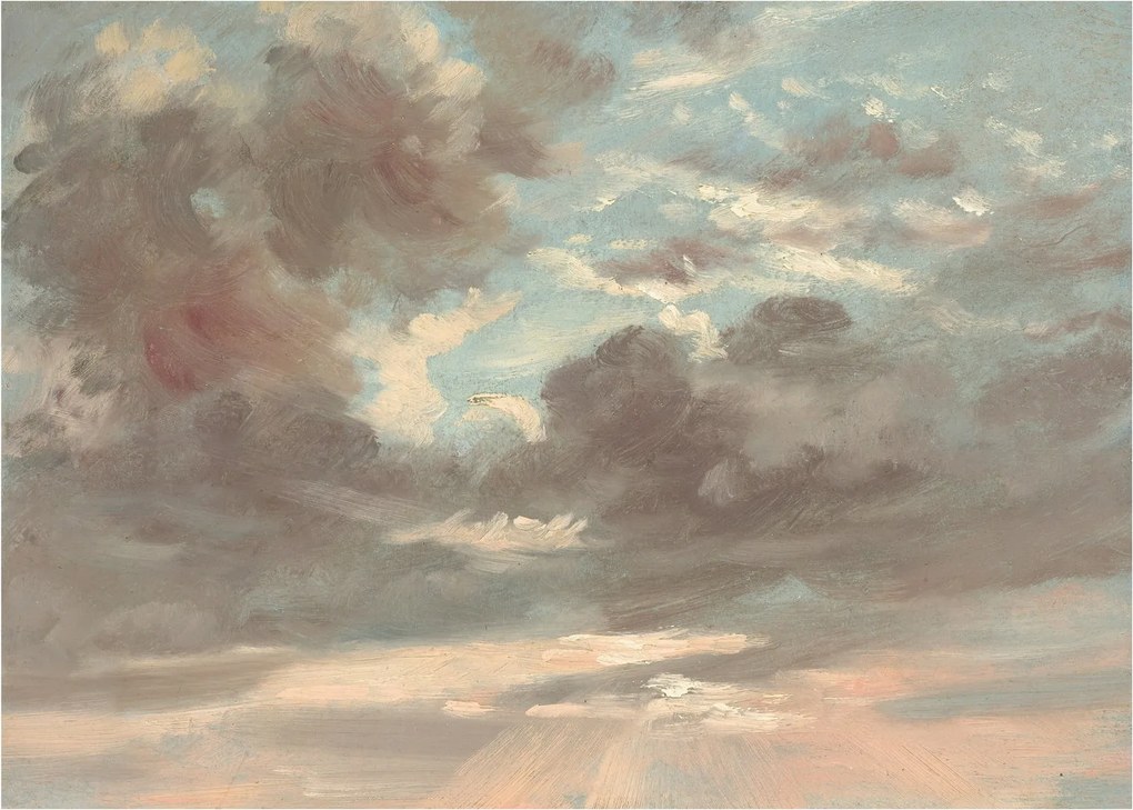 Sklenený obraz - John Constable, Cloud Study Stormy Sunset, reprodukcia (70x50 cm)