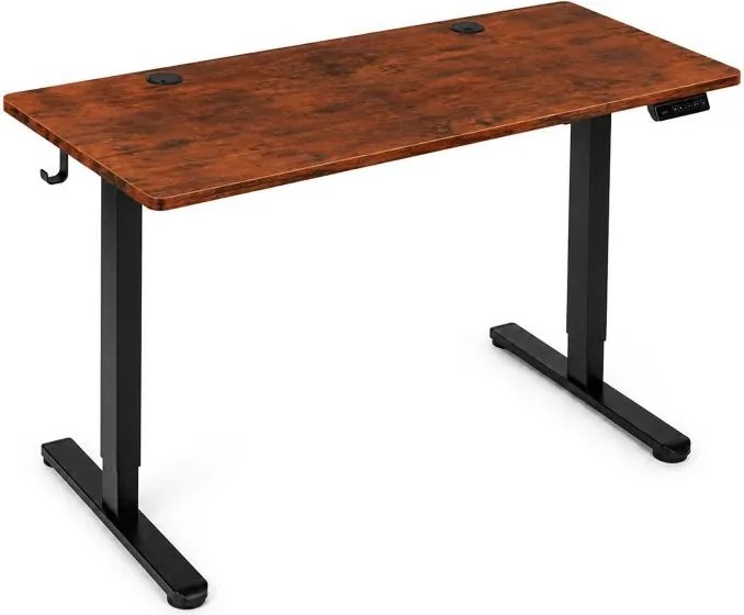 Elektrický písací stôl 120x60 cm, výškovo nastaviteľná 72-118 cm doska, dub