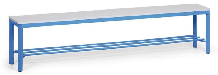 Šatníková lavica s botníkom, sedák - lamino, dĺžka 2000 mm, modrá
