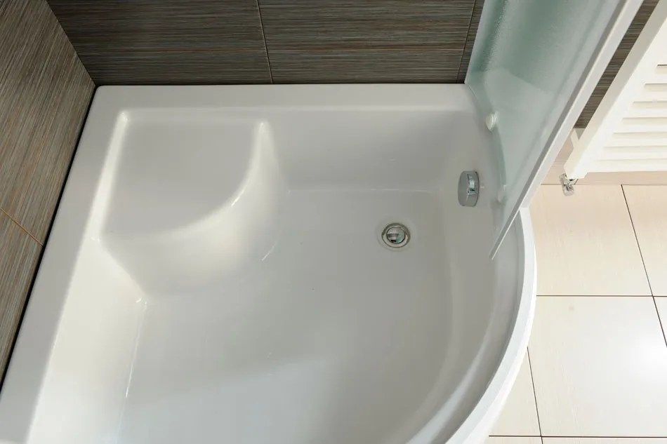 Aqualine Aqualine, Sprchová vanička akrylátová, štvrťkruh 90x90x28cm vrátane nožičiek, R550, C93