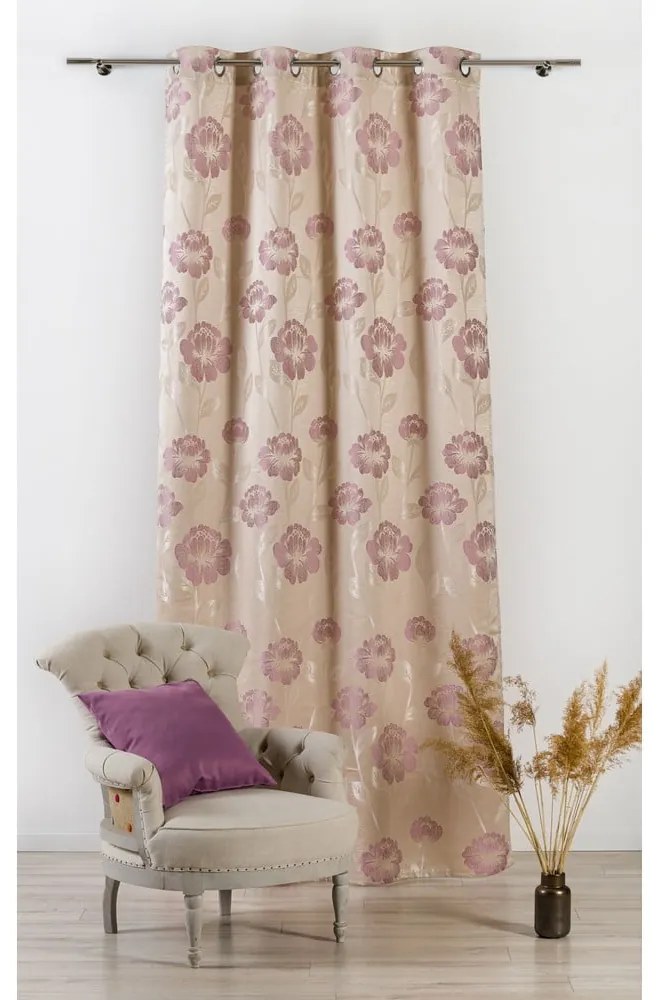 Béžový záves 140x245 cm Izolde – Mendola Fabrics