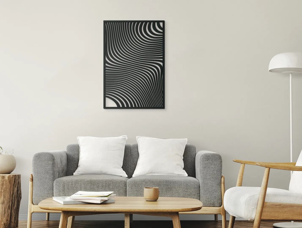 drevko Drevený obraz na stenu Konvergencie Rozmer obrazu: 44,5 x 30,5 cm, Farba dekorácie: Čierna