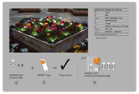 Ledvance - LED RGB Vonkajšia predlžovacia sada SMART+ 9xLED/2,5W/230V IP65 Wi-Fi