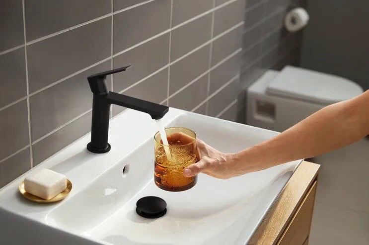 Hansgrohe Rebris E, umývadlová batéria 110 bez odtokovej súpravy, CoolStart, čierna matná, HAN-72560670