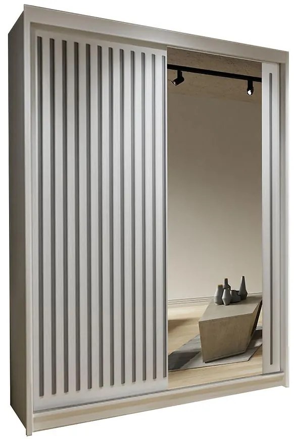 Skriňa Royal 150 Biely/Lamela Šedá