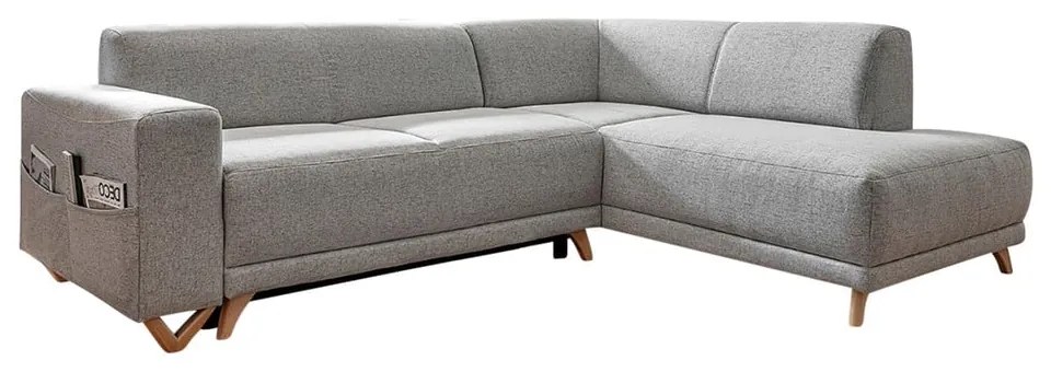 Svetlosivá rozkladacia/s úložným priestorom rohová pohovka (pravý roh/do L) Classy Sophie – Miuform