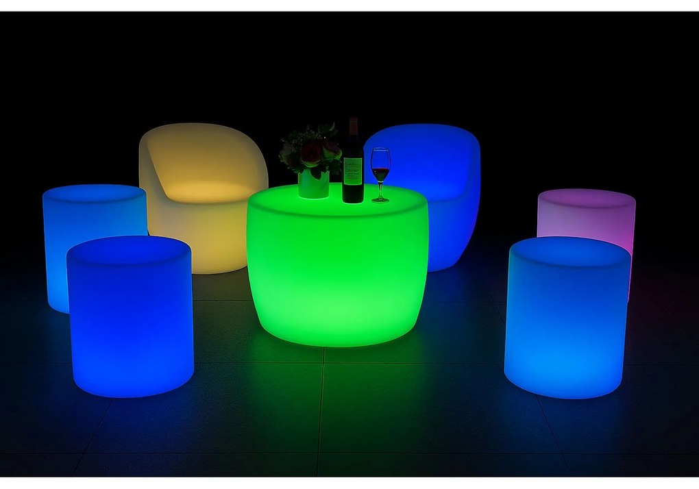 LED svietiaci kokteilový stôl, 110 x 58 cm
