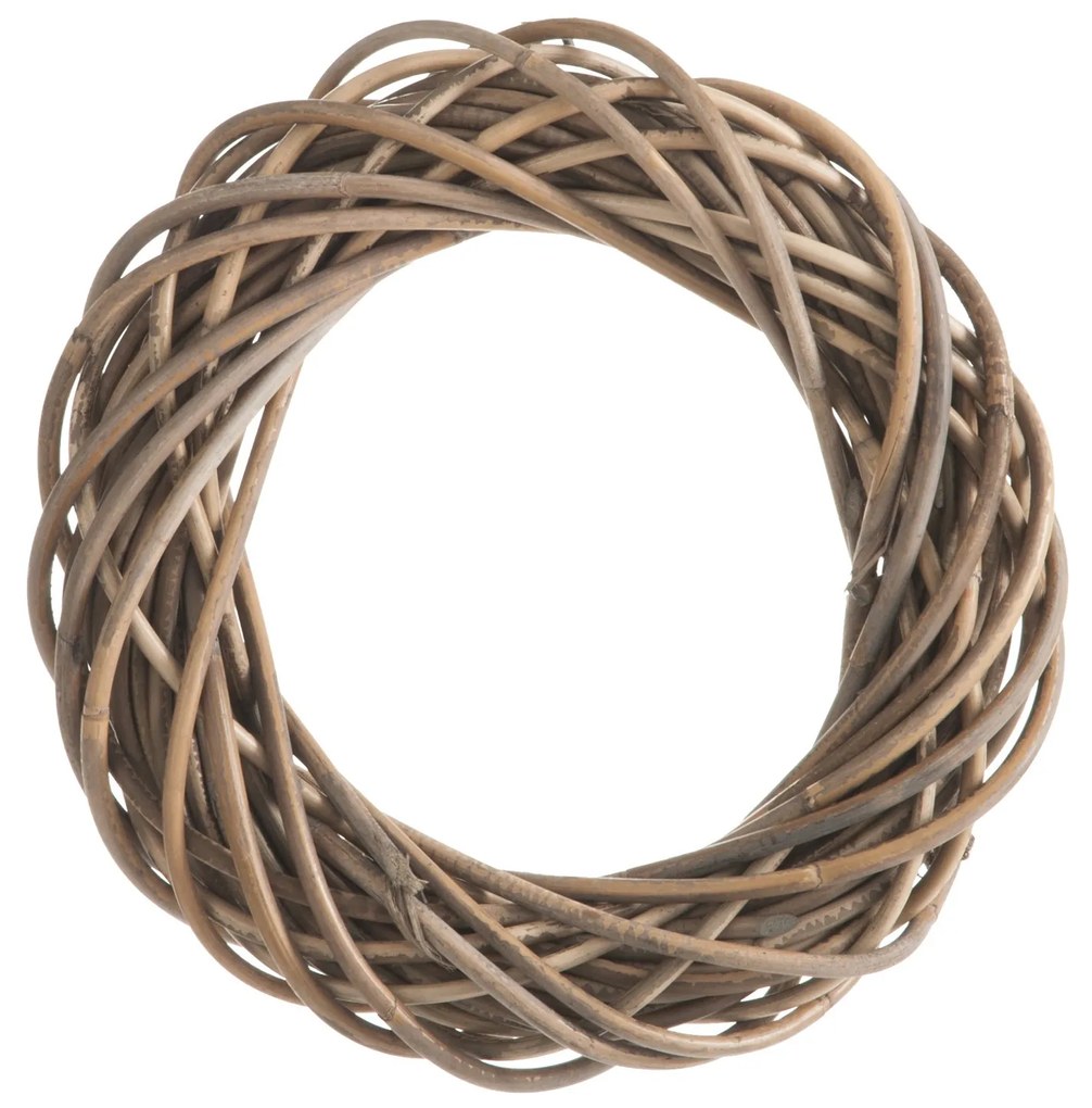 Šedo-prírodné ratanový veniec rúno - Ø 35 * 6cm
