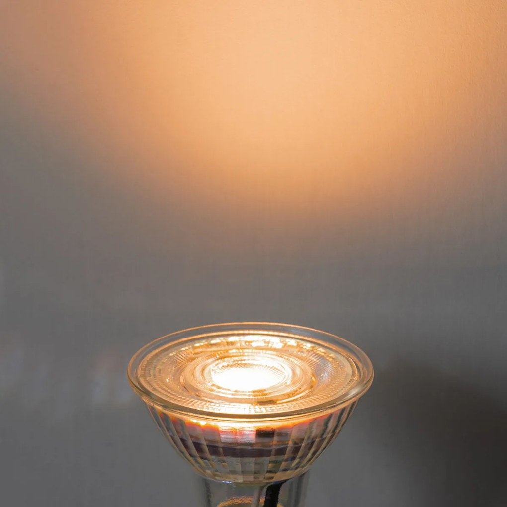 Sada 5 GU10 50 mm 3-krokových stmievateľných Kelvin LED žiaroviek číra 4,5 W 380 lm 2000-2700 K