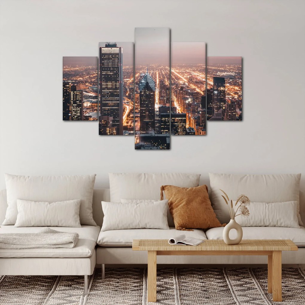 Obraz svietiacej metropoly (150x105 cm)