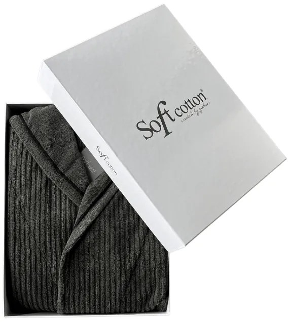 Soft Cotton Unisex župan STRIPE s kapucňou