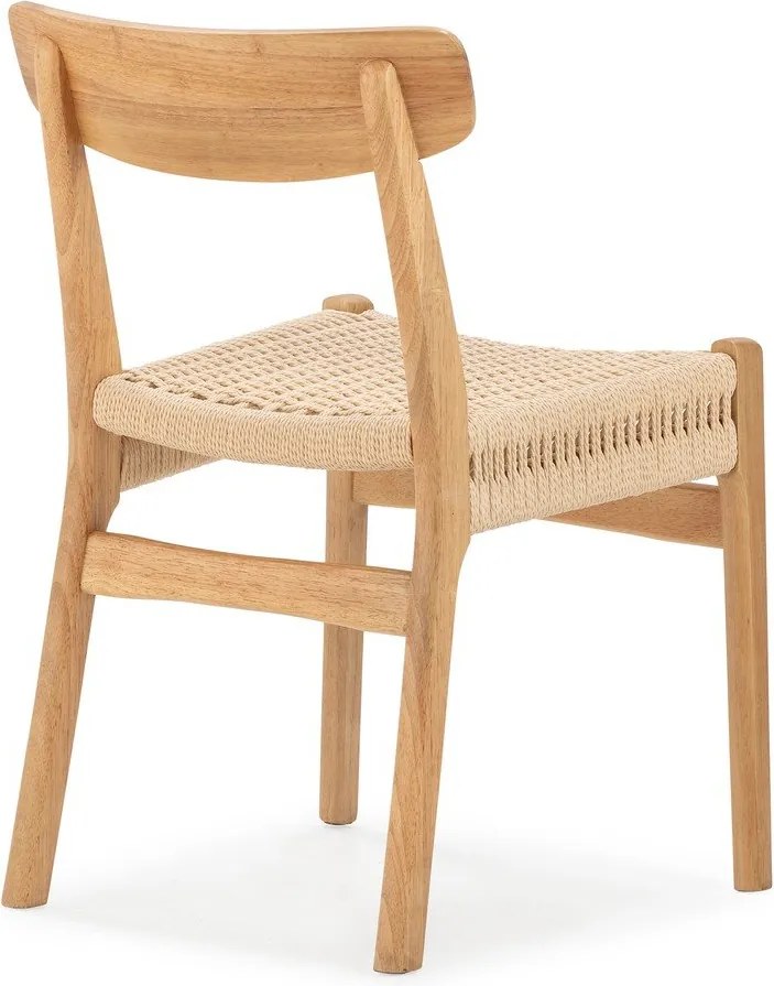 Jedálenské stoličky v súprave 2 ks z kaučukového dreva v prírodnej farbe Biel – MOME