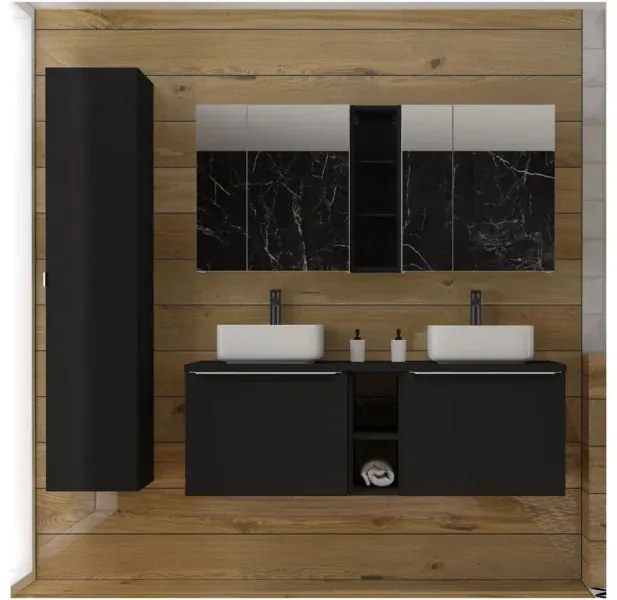 Závesná skrinka pod umývadlo Santa Fe 82-80-B-2S čierna