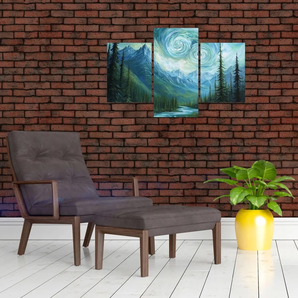 Obraz - Krajina s nádychom Van Gogha (90x60 cm)