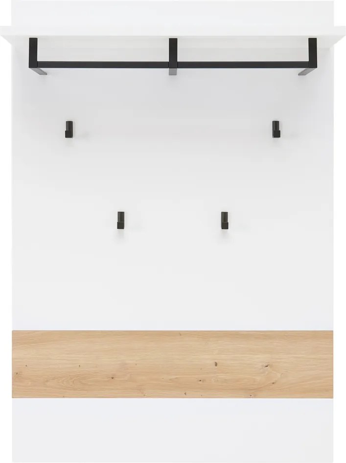 Predsieňový šatníkový panel Memphis, biely/dub artisan