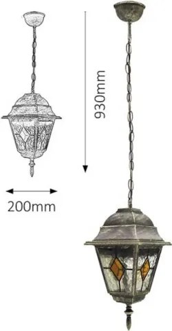 Outdoor luster Tiffany štýl Rabalux 8184 kolekcia MONACO IP43