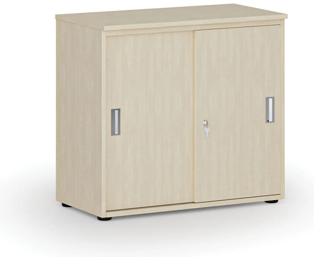 Kancelárska skriňa so zasúvacími dverami PRIMO WOOD, 800 x 420 x 740 mm, breza