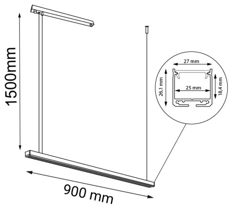 Shilo 1952 - LED Luster na lanku HANAWA LED/32W/230V 3000K CRI 90 čierna